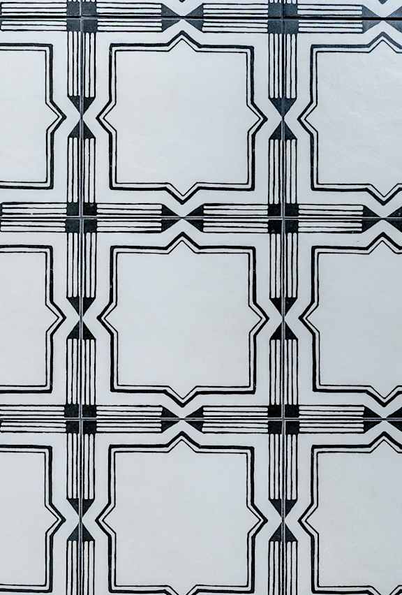 A black and white geometric pattern with squares and rectangles.