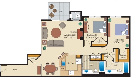 spacious 2 bedroom luxury apartments in Bethesda MD