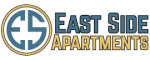 a screenshot of a computer screen with the words east side apartments in yellow and blue