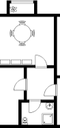 the floor plan of a room with different floors and rooms
