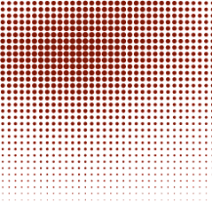 A red and white image of a halftone pattern.