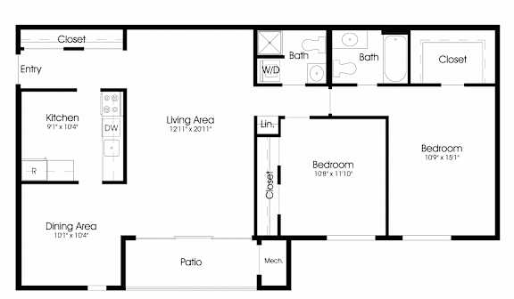 2BR 2BA_1055sqft at Annapolis Roads, Annapolis, MD