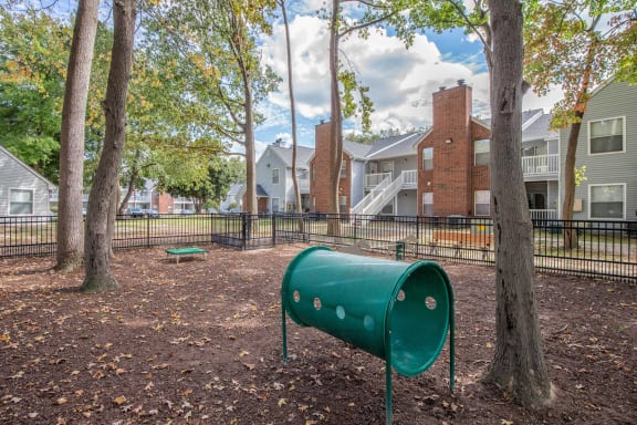 Dog Park tunnels and amenities at St. Croix Apartments in Virginia Beach VA