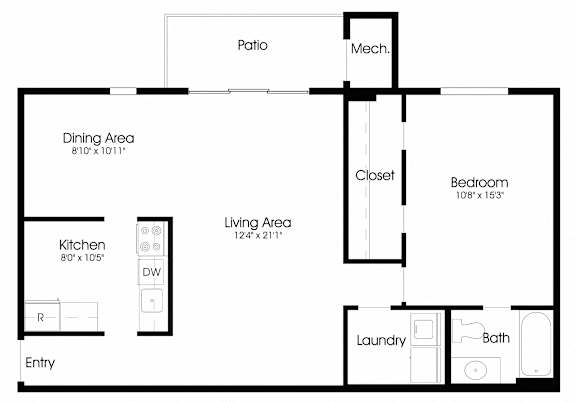 1BR 1BA_805sqft at Annapolis Roads, Annapolis, MD, 21403