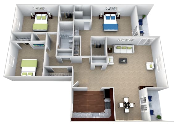 Floor Plan  3 Bedroom 2 Bath