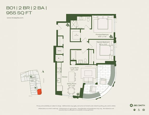 the floor plan of the upper level of the renovated apartment