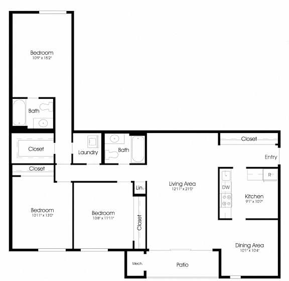 3BR 2BA_1295sqft at Annapolis Roads, Annapolis, 21403
