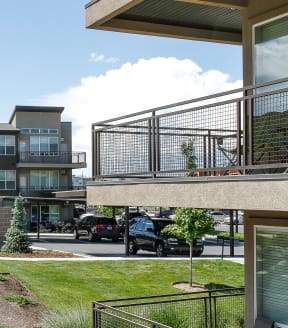 Large Corner Balcony with View at Lofts at 7800 Apartments, Midvale, Utah