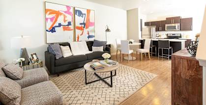 Modern Art Deco Living Room at Parc on CenterÂ ApartmentsÂ & Townhomes, Utah