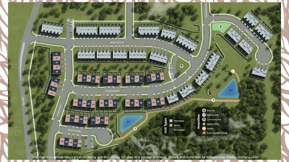 a site plan of an apartment complex with a swimming pool