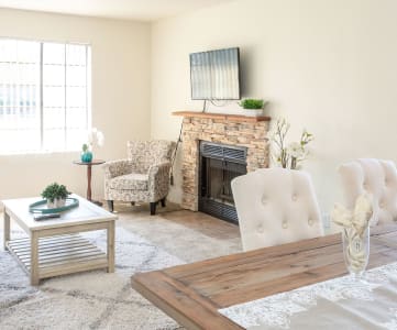 Open and Well-Lit Living Area at Edgewater Isle Apartments & Townhomes in Hanford, CA 93230