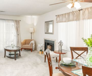 Open Living Room at River Oaks Apartments & Townhomes in Hanford, CA 93230