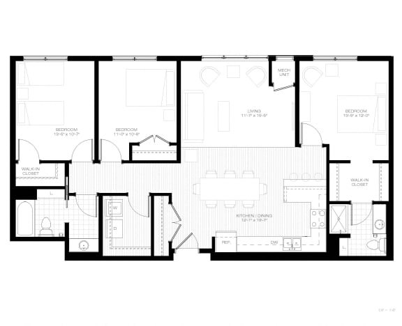 Floor Plan  Three Bedroom