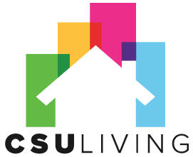 a graphic of a house with a color palette of different colors behind it