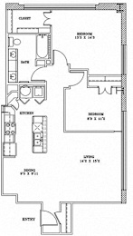 6B Lofts Floor Plan at The Landmark Apartments, New Braunfels, TX