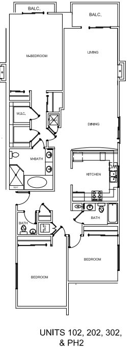 Unit 102, 202, 302, PH2