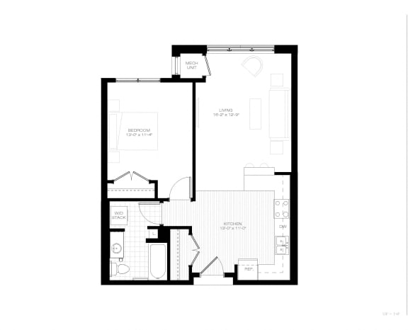 Floor Plan  One Bedroom