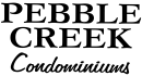 an illustration of the wordpebble creek in white text on a black background