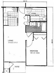 Floor Plan  1 Bed 1 Bath