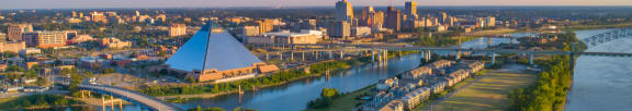 an aerial view of the city of memphis