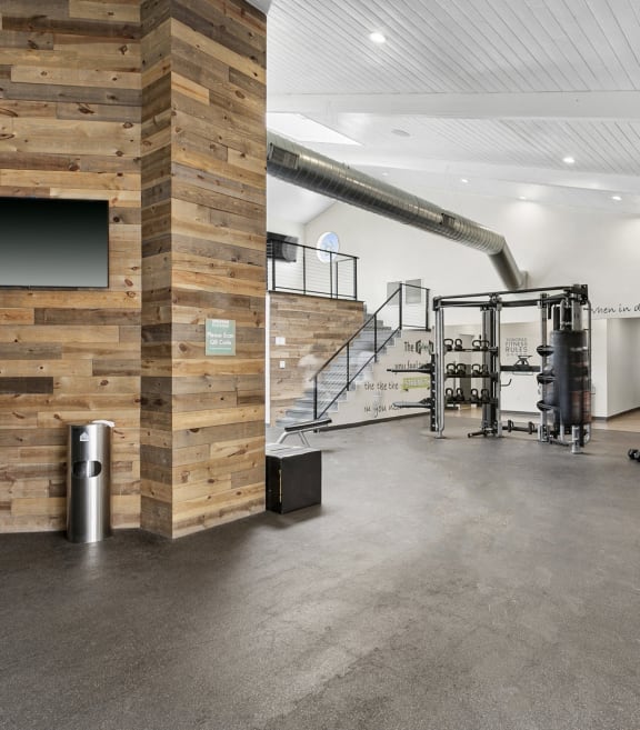the gym at the flats at big tex apartments