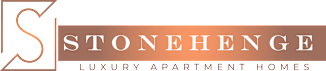 The image is a logo for Stonehenge Luxury Apartment Homes.