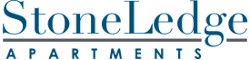 The image shows a logo for StoneLedge Apartments.