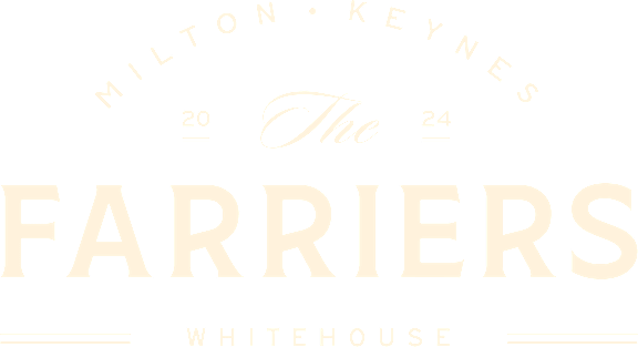 A black and white image of a logo for The Farriers. at The Farriers Apartments, Milton Keynes, MK8 1LS