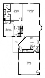 2 Bedroom, 2 Bath Townhome 1,530 sq. ft. - Chardonnay at Centerpointe Apartments, New York, 14424