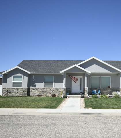 a house with an flag on the front of it