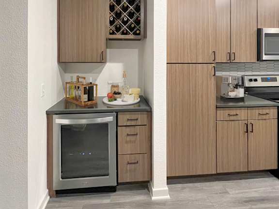 Wine Fridge and Bottle Display Rack Available Exclusively in our 3-Bedroom Homes at Apex, Colorado Springs, CO, Colorado, 80923