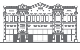 the front of the empire state building in pixel art