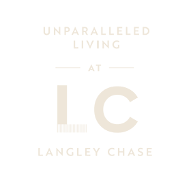 A black and white image with the words "Unparalleled Living at WH Woodland Heath".