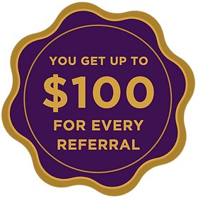 you get up to 100 for every referral logos