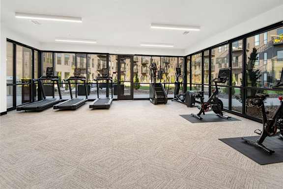 A person is running on a treadmill.