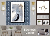 Thumbnail 2 of 5 - a business center with a painting of an elephant on the wall
