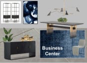 Thumbnail 2 of 2 - a business center with a table and a chair