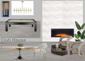 Thumbnail 1 of 3 - a club house with a pool table and chairs