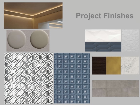 a selection of tiles and flooring for project finishes