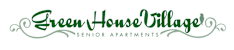 The image is of a logo for Green House Village Senior Apartments.
