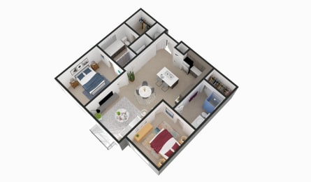 3d floor plan of a bedroom apartment