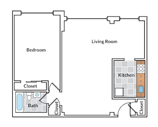  Floor Plan 1 Bedroom 06 Tier