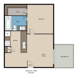 A2 Floor Plan at The Ivy, Austin, 78753