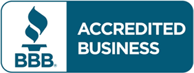 the logo for accredited businesses and the logo of credited business