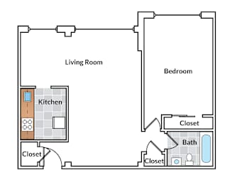  Floor Plan 1 Bedroom 12 Tier