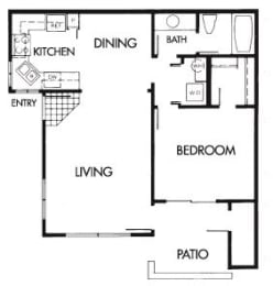 1 Bed 1 Bath B Floor Plan at Elevate at Discovery Park, Arizona, 85283