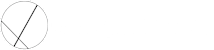 A white circle with a white line crossing it on a black background.