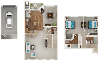 2 bed 2 bath A at Townes at Village Center, Maryland, 21136