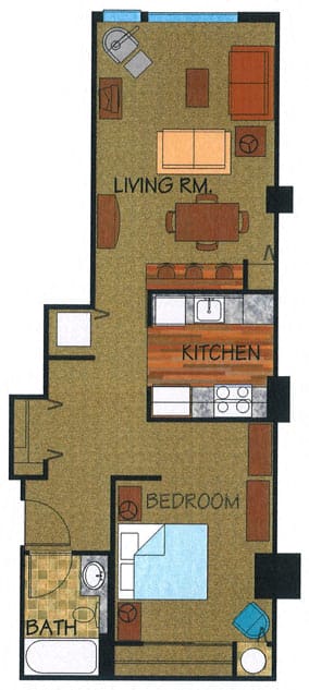 The Metropolitan Apartments Phase II 685 Floor Plan