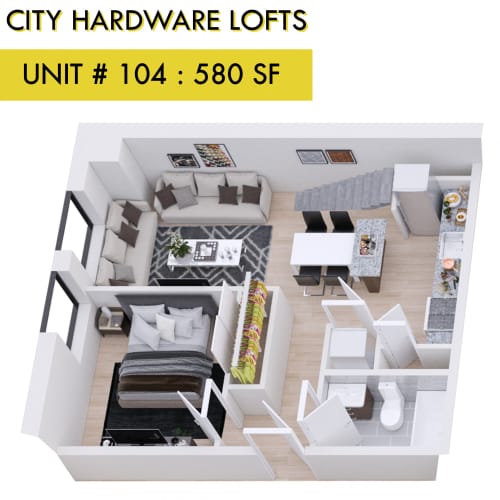 Floor Plan  City Hardware Lofts 104